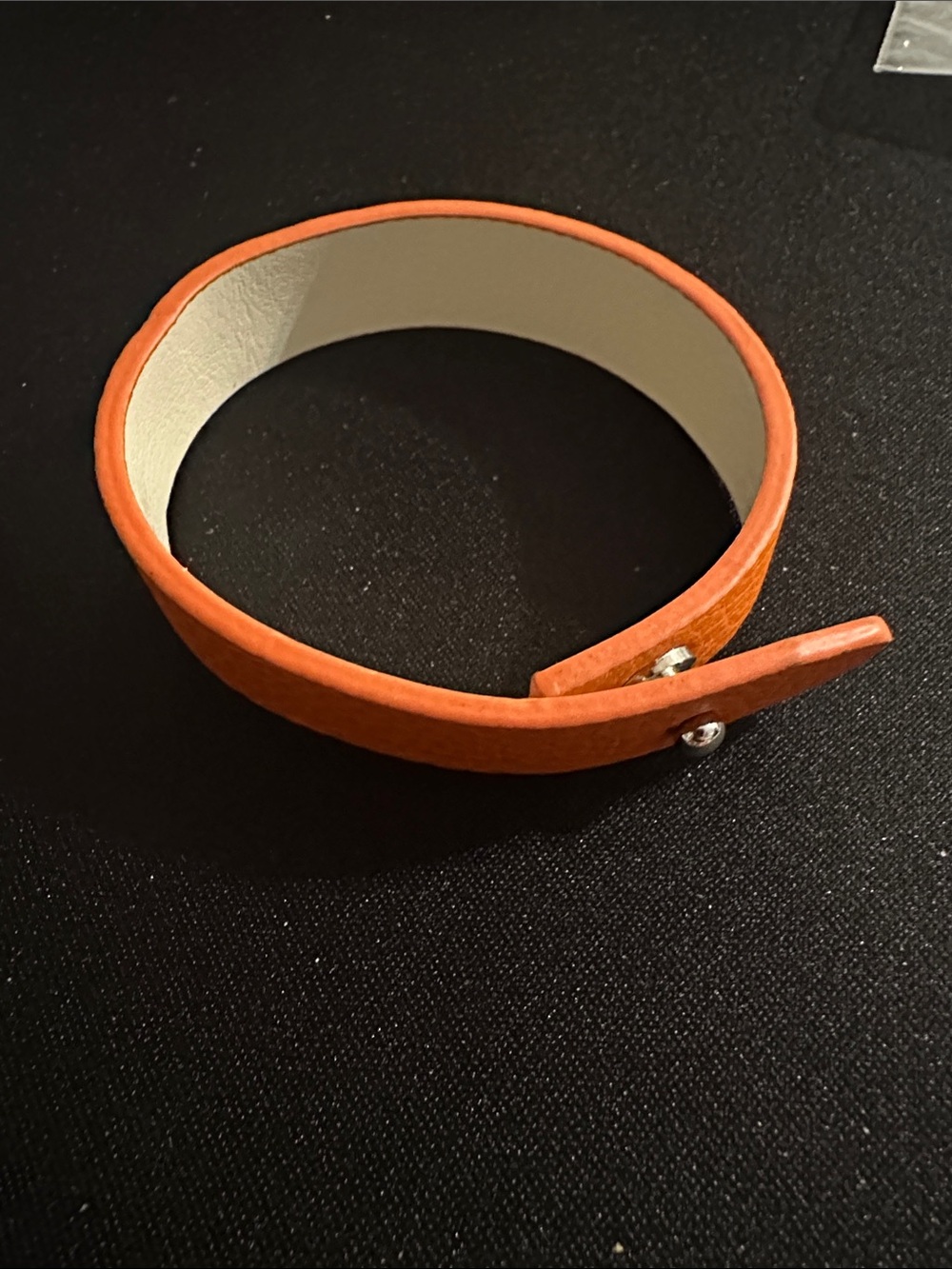 Classic Orange Leather Snap Cuff Bracelet
#51